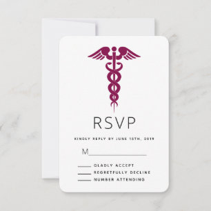Red Caduceus Medical Symbol Studenten OSA Kort