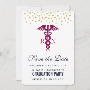 Red Caduceus Nurse Student Spara Datumet