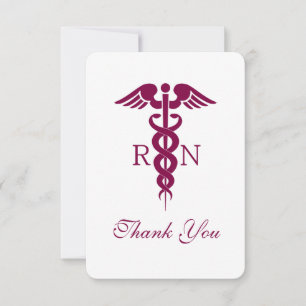 Red Caduceus Nurse Student Tack Kort