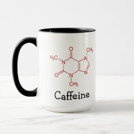 Red Caffeine Molecule Mugg