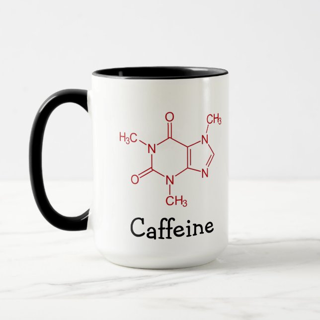 Red Caffeine Molecule Mugg (Vänster)