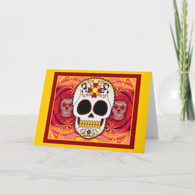 Red Calaveras Card Kort (Framsida)