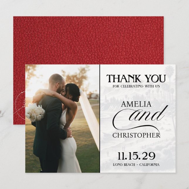 Red California Passport Tack Kort (Fram/baksida)