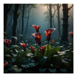 red calla flower perfect poster