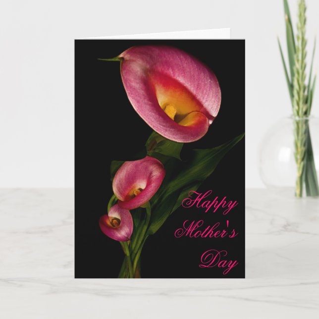 Red Calla Lilly Mors dag Card Kort (Framsida)