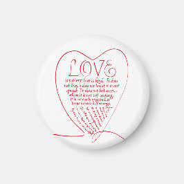 Red Calligraphy 1 Corinthians 13 4 7 Bible Verse Magnet