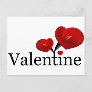 Red Cally Lilly Valentine vykort