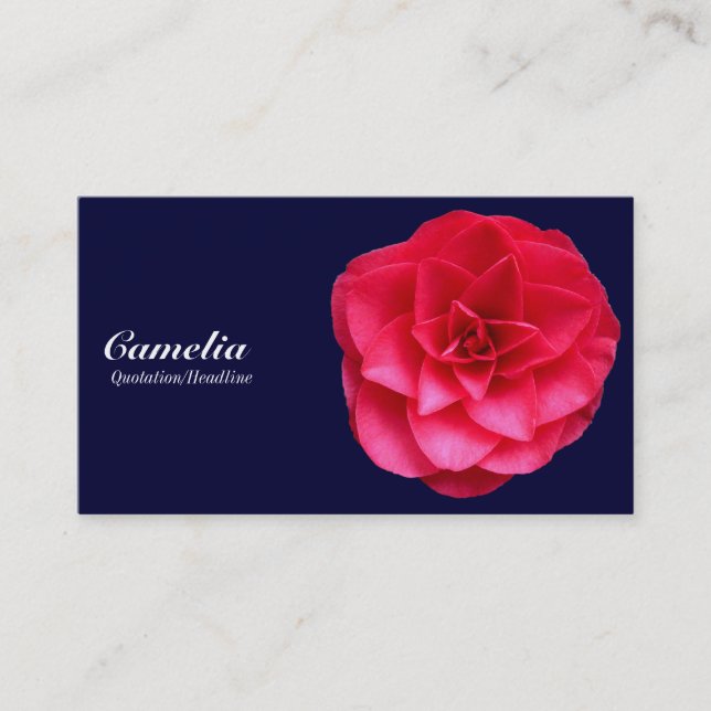 Red Camelia - Mörk Navy 000033 Visitkort (Framsida)