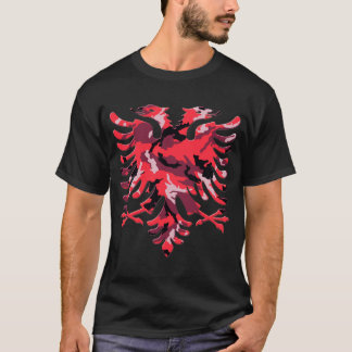 Red Camo Albanian Eagle 3D Tee Shirt