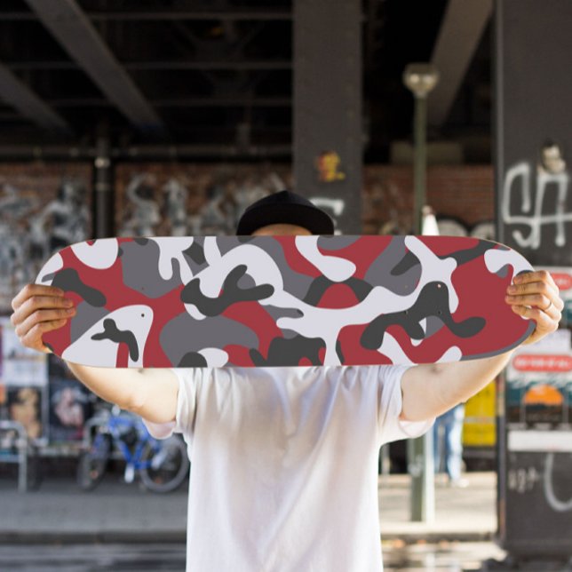 Red Camo Skateboard | Skateboard (Red Camo Skateboard Deck)