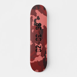 Red camouflage pattern old school skateboard bräda 18 cm