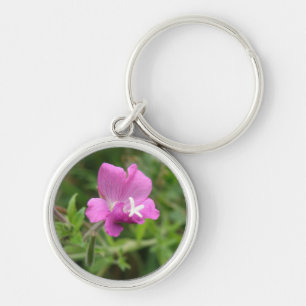 Red Campion Wildblomsterkedja Rund Silverfärgad Nyckelring