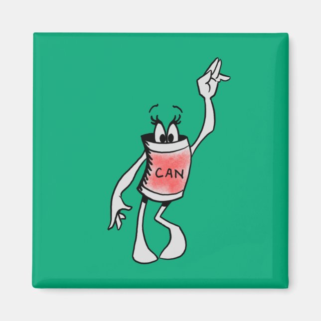 Red Can Creature Square Magnet (Framsidan)