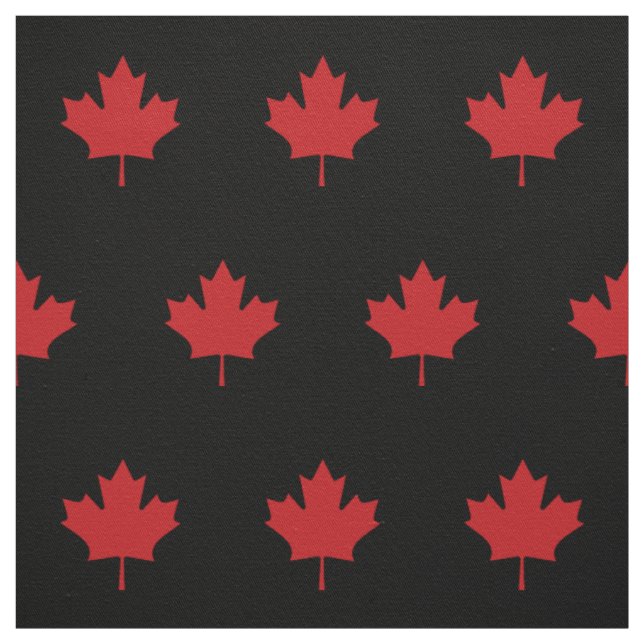 Red Canada löv - svart väv Tyg (Provkarta)