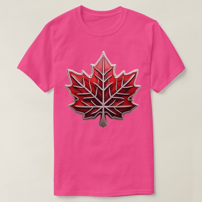 Red Canadian Maple Löv T Shirt (Design framsida)