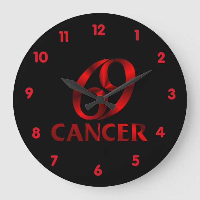 Red Cancer Horoscope Symbol Stor Klocka (Framsida)