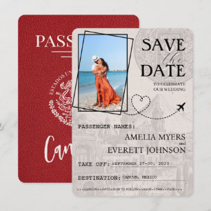 Red Cancun Passport Spara datum Datumet