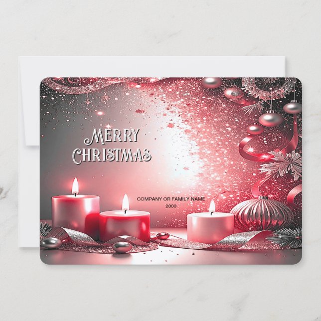 Red Candles Decorative Holiday Card Julkort (Framsida)