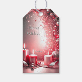 Red Candles Decorative jul Gift Märkre Presentetikett