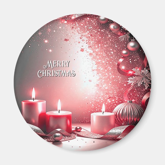 Red Candles Decorative jul Helgdag Magnet (Framsidan)