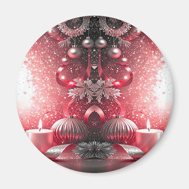 Red Candles Decorative jul Helgdag Magnet (Framsidan)