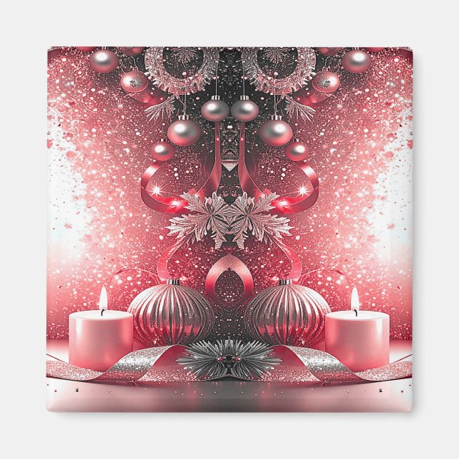 Red Candles Decorative jul Helgdag Magnet (Framsidan)
