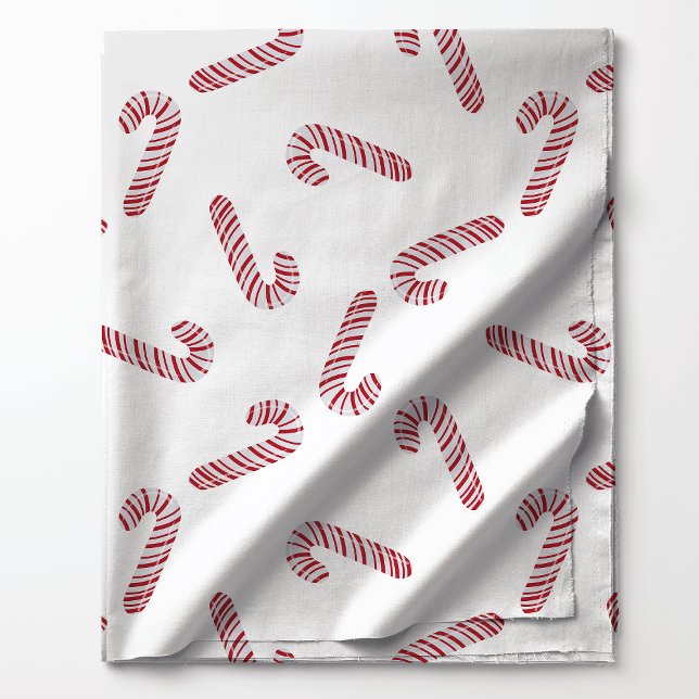 Red Candy cane jul Mönster Tyg (Skapare uppladdad)