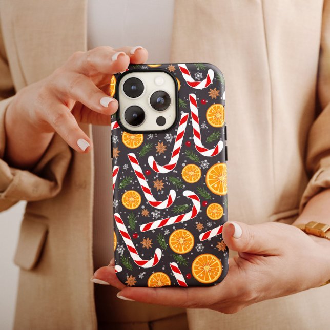 Red Candy cane jul Orange iphone case Mate (Skapare uppladdad)
