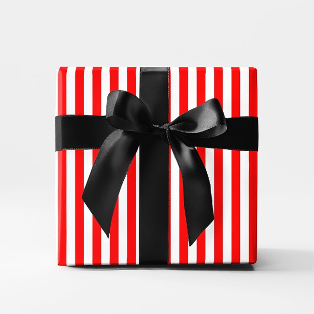 Red Candy cane Rand Presentpapper (Red Candy Cane Stripes Wrapping Paper)