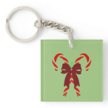 Red Candy Canes with Pine Needles & Bow