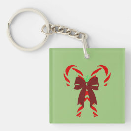 Red Candy Canes with Pine Needles & Bow