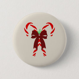 Red Candy Canes with Pine Needles & Bow Knapp