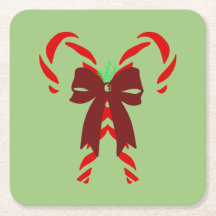 Red Candy Canes with Pine Needles & Bow