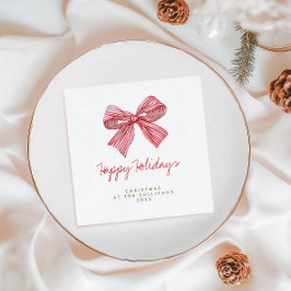 Red Candy Rand Bow Personlig Julfest Pappersservett