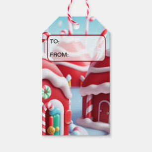 Red Candyland House/Gift Märkre Presentetikett