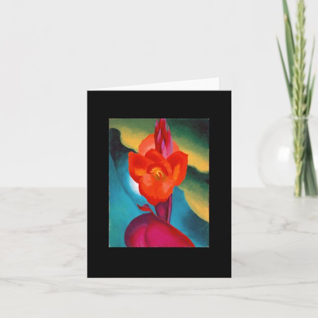 Red Canna, Georgia O'Keeffe, Fine Art Kort (Framsida)