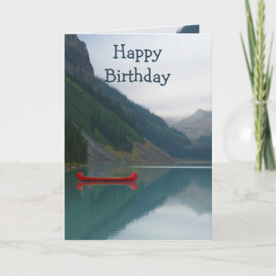 Red Canoe fredliga Sjö Birthday Wilderness Kort