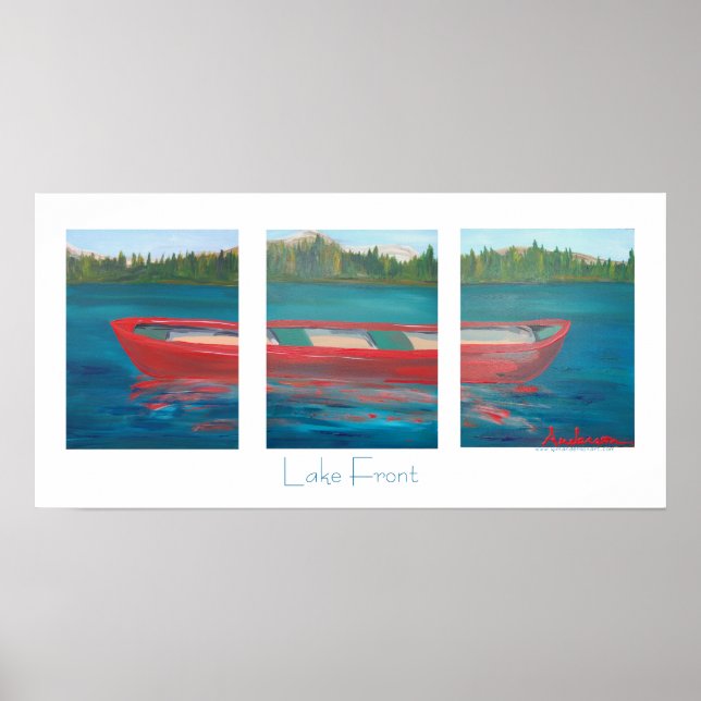 Red Canoe Print Poster (Framsidan)