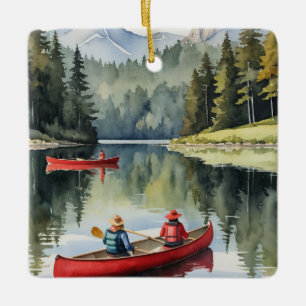 Red Canoe Wilderness Sjö Camping jul Julgransprydnad Keramik