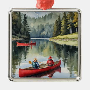 Red Canoe Wilderness Sjö Camping jul Julgransprydnad Metall