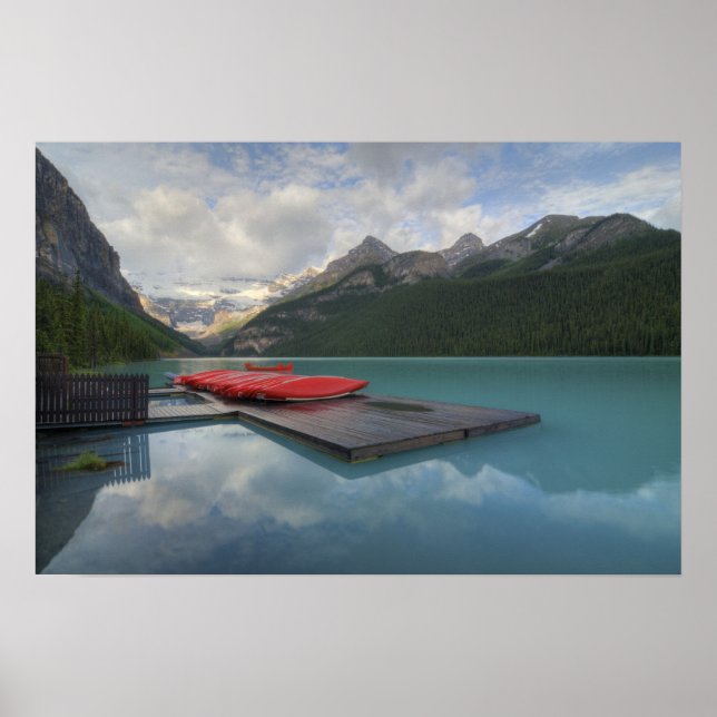 Red Canoes i Sjö Louise Poster (Framsidan)