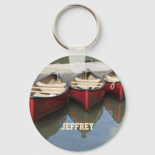 Red Canoes Personlig Namn Nyckelring