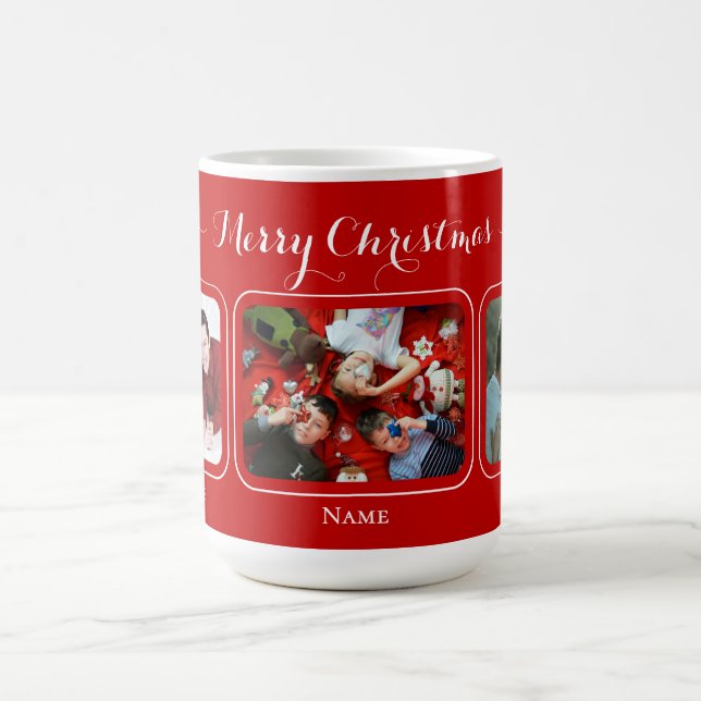 Red canvas Christmas Family Mug Kaffemugg (Center)