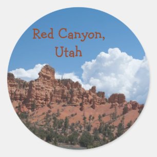 Red Canyon, Utah Template Souvenir Runt Klistermärke