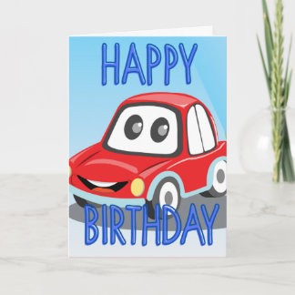 RED CAR BIRTHDAY CARD KORT