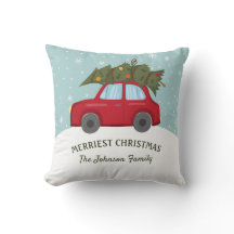 Red Car Carrier Träd Merriest jul