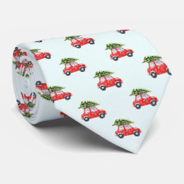 Red Car Julgran Snowflake Frost Helgdag Slips