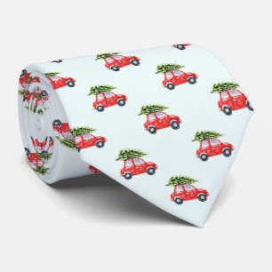 Red Car Julgran Snowflake Frost Helgdag Slips