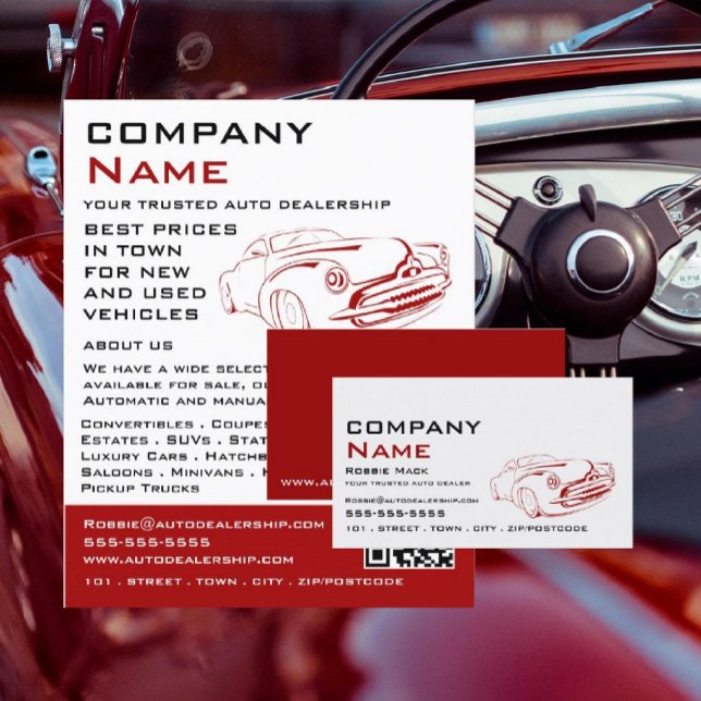 Red Car Logotyp, reklam för automatisk varning Reklamblad (Skapare uppladdad)