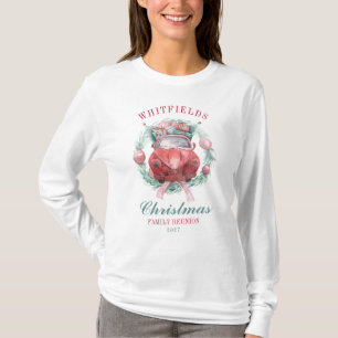 Red Car Matching Helgdag för Julkrans T Shirt